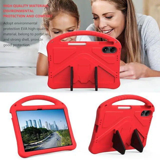 Alt view image 3 of 5 - YRH for Onn 12.1 Tablet Pro Case 2024 (Model 100146663), Kids EVA Shockproof Cover with Shoulder Strap for Walmart Surf Onn Tablet 12.1 inch, Red
