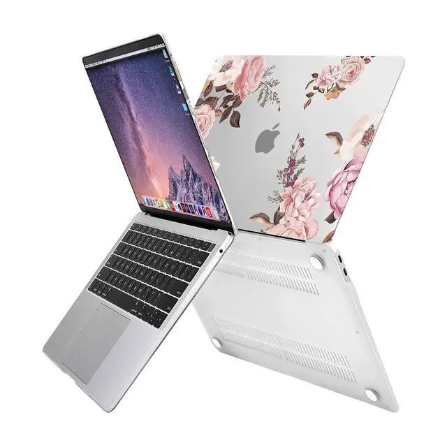 Alt view image 3 of 5 - MOSISO Compatible with MacBook Air 13 inch Case 2022 2021 2020 2019 2018 Release A2337 M1 A2179 A1932, Plastic Peony Hard Shell&Keyboard Cover&Screen Protector for MacBook Air 13.3 inch, Transparent
