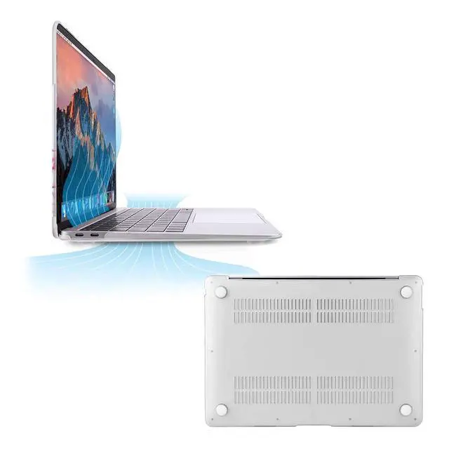 Alt view image 4 of 5 - MOSISO Compatible with MacBook Air 13 inch Case 2022 2021 2020 2019 2018 Release A2337 M1 A2179 A1932, Plastic Peony Hard Shell&Keyboard Cover&Screen Protector for MacBook Air 13.3 inch, Transparent
