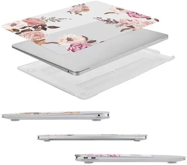 Alt view image 5 of 5 - MOSISO Compatible with MacBook Air 13 inch Case 2022 2021 2020 2019 2018 Release A2337 M1 A2179 A1932, Plastic Peony Hard Shell&Keyboard Cover&Screen Protector for MacBook Air 13.3 inch, Transparent