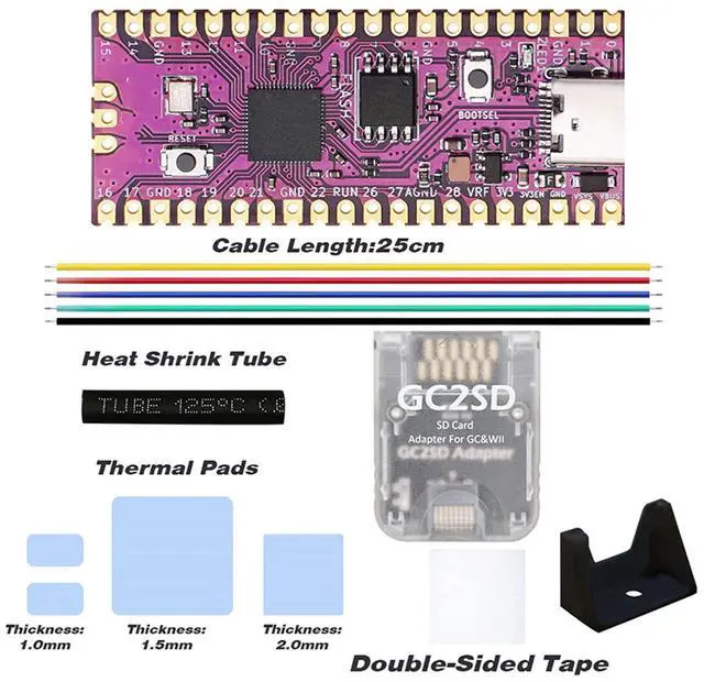 Alt view image 3 of 5 - for RPi Microcontroller Module, Mini Development Board, Dual Core for Cortex M0plus Processor, with GC2SD SD Reader, for for Consoles (Transparent White)