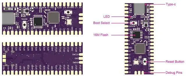 Alt view image 5 of 5 - for RPi Microcontroller Module, Mini Development Board, Dual Core for Cortex M0plus Processor, with GC2SD SD Reader, for for Consoles (Transparent White)