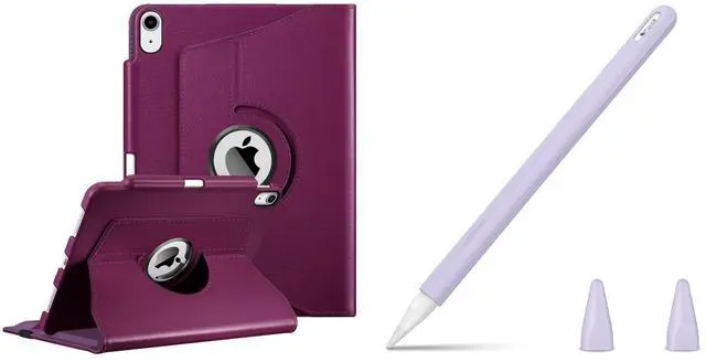 Main image of Fintie 360 Degree Rotating Case for iPad Air 11-inch, iPad Air 5th/ 4th Gen 10.9 Inch Bundle with Fintie Silicone Sleeve for Apple Pencil 2nd Generation