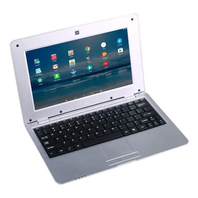 Alt view image 4 of 5 - Goldengulf 2025 Version 10.1 Inch Portable 8GB Computer Laptop PC Quad Core Android 6.0 Mini Netbook Slim and Lightweight Notebook YouTube Player Flash (Silver)