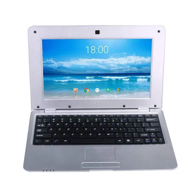 Alt view image 5 of 5 - Goldengulf 2025 Version 10.1 Inch Portable 8GB Computer Laptop PC Quad Core Android 6.0 Mini Netbook Slim and Lightweight Notebook YouTube Player Flash (Silver)