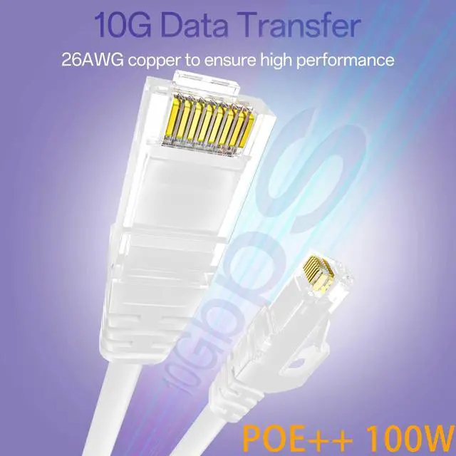 Alt view image 2 of 5 - Cat 6 Ethernet Cable 2FT (24Pack), Cat6 Ethernet Patch Cable 10Gbps, High-Speed UTP Cat6 Network Cable Pure Copper, Cat 6 Cable for Home and Office Network, White