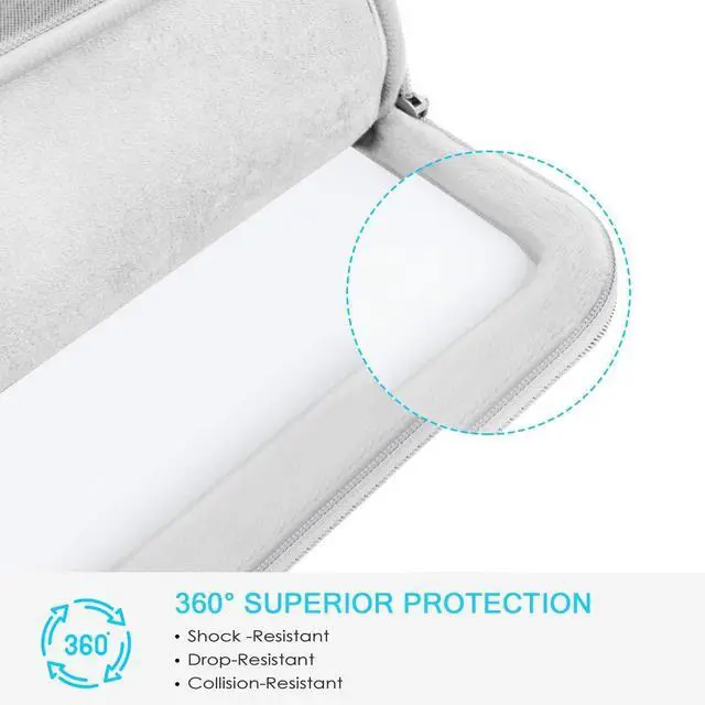 Alt view image 3 of 5 - Lacdo 360° Protective Laptop Sleeve Case for 14 inch HP Chromebook / X360 / HP Stream, Acer Swift/Chromebook 314, 14" IdeaPad S330 ASUS Dell Portable Laptop Computer Bag, Gray