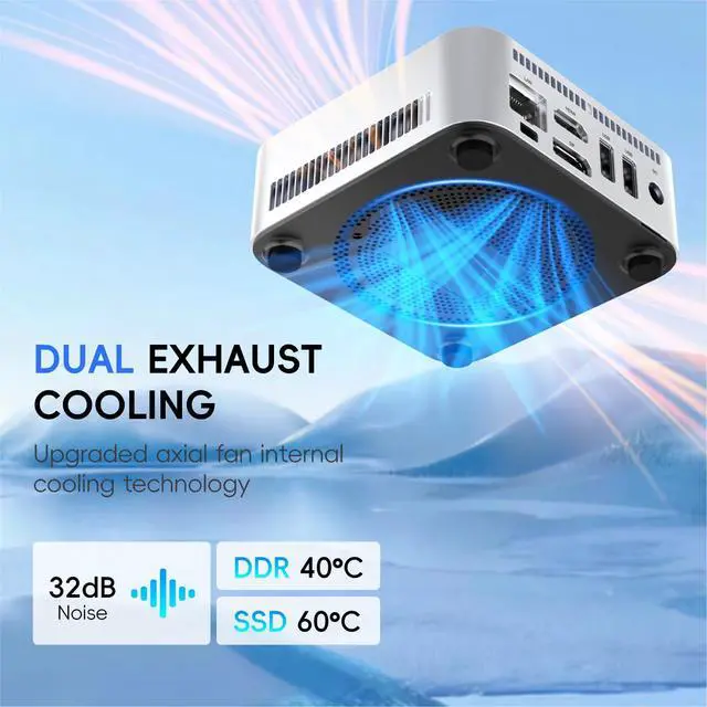 Alt view image 5 of 5 - MegaPC Mini PC 16GB DDR4 512G SSD Twin Lake N150 Windows 11, 4K Dual display HDMI+DP+2xUSB 3.2+2xUSB 2.0+WiFi,BT, Small PC Desktop for Business Home Office Mini PC-D01