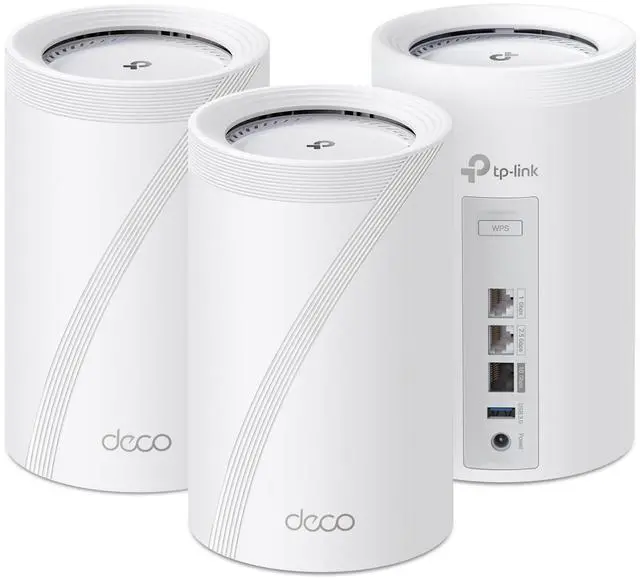 Main image of TP-Link Deco BE67 Tri-Band WiFi 7 BE14000 Whole Home Mesh System | 8-Stream 14Gbps | 1×10G+1×2.5G Multi-gig Wired Backhaul | Up to 8100 Sq.ft | VPN, HomeShield, MLO, 320 MHz, AI-Roaming (3-Pack)