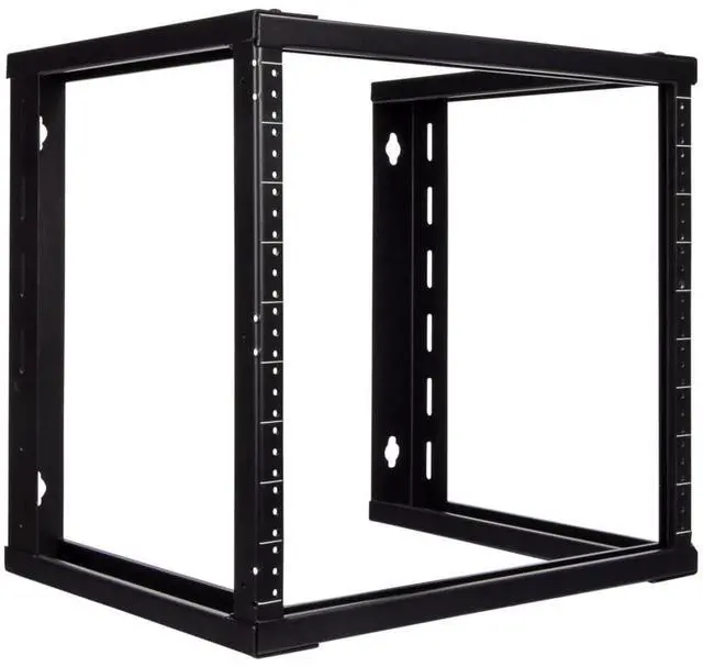 Main image of NavePoint 9U Open Frame Wall Mount Server Rack for 19" Networking IT Equipment & A/V, 12-24 Threaded, Compatible with 2-Post Mounting, Black