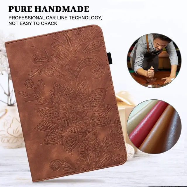 Alt view image 5 of 5 - VODEFOX Case for iPad mini 7 A17 Pro 8.3 Inch 2024,iPad mini 6th Generation Case 2021,PU Leather Floral Slim Protective Case with Card Slot Stand Folio Cover for iPad mini 7th/6th Generation - Brown