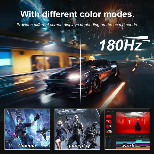 Alt view image 2 of 5 - DJiEX 27 inch Gaming Monitor 1920x1080p 180Hz, FHD, 1ms Response Time, GTG Vertical with Freesync Eye-Care Technology HDMI,VESA Compatible,for Gaming Home Office