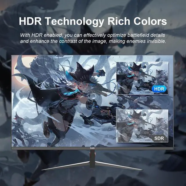Alt view image 4 of 5 - DJiEX 27 inch Gaming Monitor 1920x1080p 180Hz, FHD, 1ms Response Time, GTG Vertical with Freesync Eye-Care Technology HDMI,VESA Compatible,for Gaming Home Office