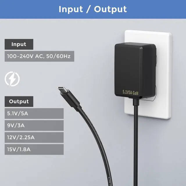 Alt view image 3 of 5 - InnoMaker 27W Power Supply Adapter for Raspberry Pi 5, USB-C 5.1V/5A PD Power Supply for Raspberry Pi 5, GaN PD Power Supply Unit (PSU27W-US-Black)