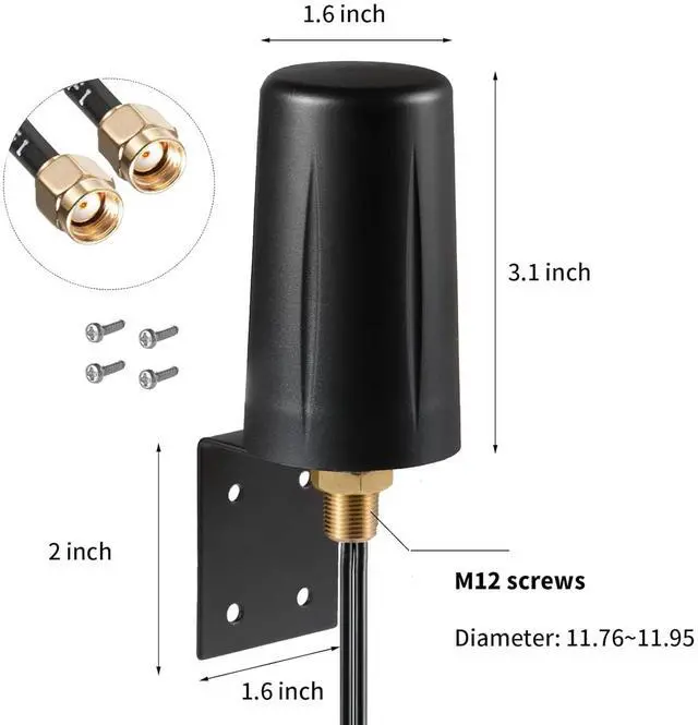 Alt view image 2 of 5 - Eifagur 9dBi WiFi 6 6E Tri-Band 2.4GHz + 5 GHz + 6GHz Wall Mount Antenna for WiFi 6 6E Router Hotspot PC Desktop Computer PCI-E Network Card Reolink Security Camera Signal Booster