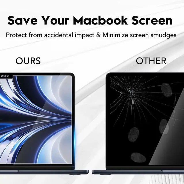Alt view image 4 of 5 - Removable Tempered Glass Screen Protector for Macbook Air 13.6" M2 2022 Laptops, [GlasTR Slim] Bubble Free 9H Hardness for Macbook Air (M2 2022, A2681) Screen Film, Anti Scratch High Transparency