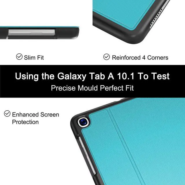 Alt view image 5 of 5 - Soke Galaxy Tab A 10.1 Case 2019, Premium Shock Proof Stand Folio Case,Multi- Viewing Angles, Soft TPU Back Cover for Samsung Galaxy Tab A 10.1 inch Tablet [SM-T510/T515/T517],Sky Blue
