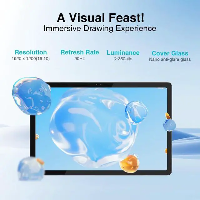 Alt view image 2 of 5 - Viewedge Standalone Drawing Tablet No Computer Needed, Portable 11 Inch 90Hz Refresh Rate Anti-Glare Screen, Tilt-Alignment Pen Android 14 6GB RAM 128GB ROM 1TB Expand, 8000mAh Battery