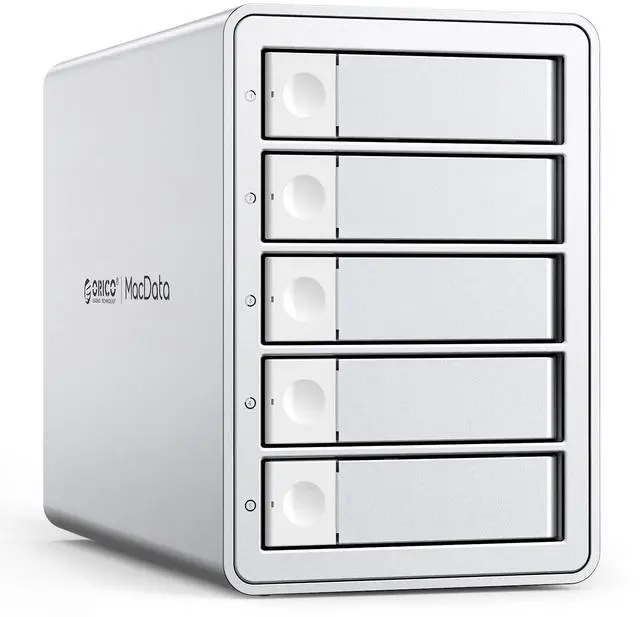 Main image of ORICO Daisy-Chain 5-Bay Hard Drive Enclosure External USB 3.2 Gen 2 Aluminum Das Enclosure Support 22TB and Expansion Max Up to 330TB for 3.5-inchs HDD -9958C3