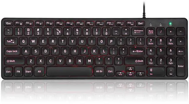 Main image of Perixx PERIBOARD-333RGB Wired Backlit USB Keyboard- X Type Scissor Keys - Compact 14.25x4.57x0.83 Inches - Big Print Letters - RGB Backlit - US English
