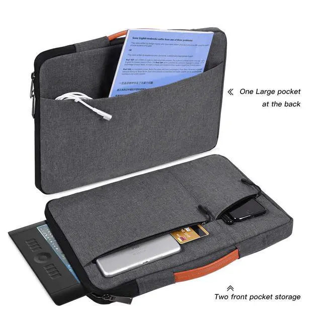Alt view image 2 of 5 - Waterproof Drawing Tablet Sleeve Case Compatible with Huion KAMVAS Pro 16, Wacom Cintiq 16/Intuos Pro Large PTH860, Space Grey