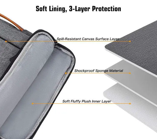 Alt view image 5 of 5 - Waterproof Drawing Tablet Sleeve Case Compatible with Huion KAMVAS Pro 16, Wacom Cintiq 16/Intuos Pro Large PTH860, Space Grey