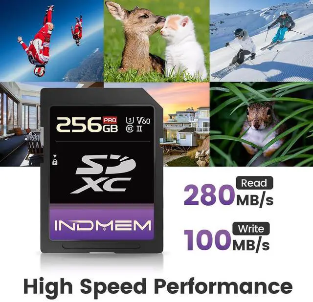 Alt view image 2 of 5 - 256GB SD Card UHS-II V60 U3 SDXC Memory Card, High Speed Read up to 280MB/s, V60 Memory Cards for Professional Camera 4K/6K Video