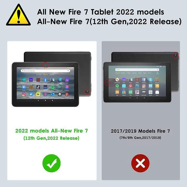 Alt view image 2 of 5 - FQTBCEARI Case for All-New Kindle Fire 7 Tablet (7", 12th Generation, 2022 Release), Slim PU Leather Cover with Card Slot & Pencil Holder, Colorful Dog Paw Print