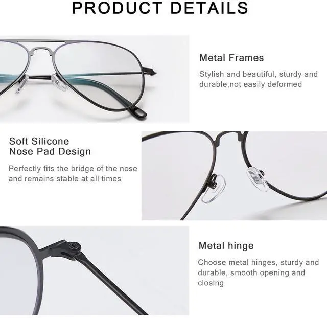 Alt view image 4 of 5 - YIMI Photochromic Blue Light Blocking Glasses UV400 Sunglasses Anti Eyestrain Computer Gaming Blue Light Screen Blocker Glasses Clear Lens Anti Glare Eye Protection Eyewear for Men Women