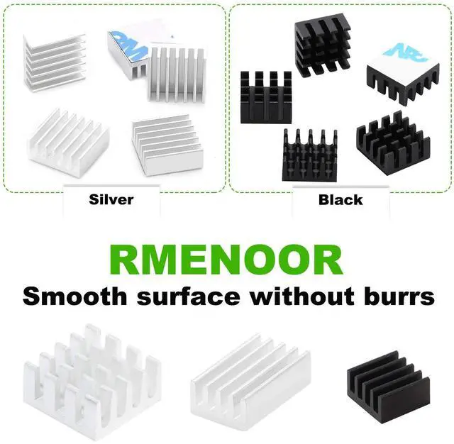 Alt view image 4 of 5 - ESUMIC 78PCS Raspberry Pi 4b Heatsink, Raspberry Pi Heatsink Aluminum Heatsink with Thermal Conductive Adhesive Tape for Raspberry Pi 4 Model B