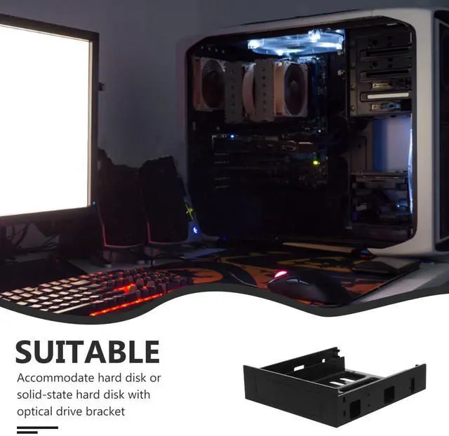 Alt view image 5 of 5 - ARTIBETTER 5.25 Inch to 3.5/2.5 Inch Ssd/HDD Mounting Bracket Adapter, Internal Hard Drive Holder for Optical Drive Bay, Abs Material with Efficient Heat Dissipation and Easy Installation