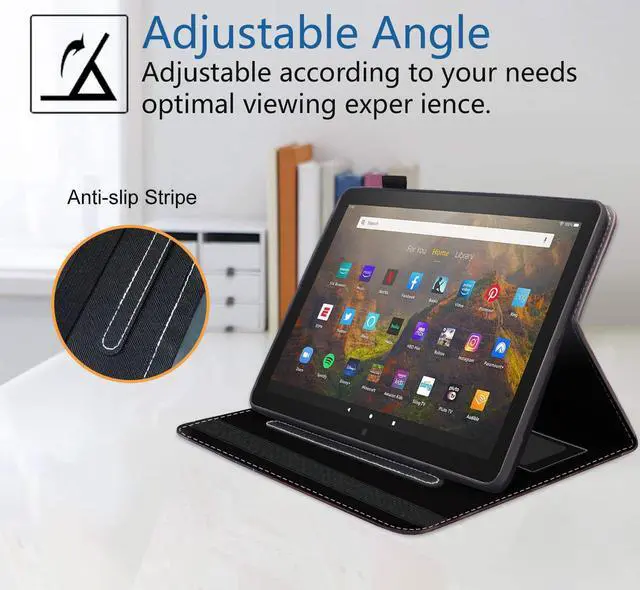 Alt view image 3 of 5 - stmedazm Case for Amazon Kindle Fire HD 8/Fire HD 8 Plus Tablet (12th/10th Generation, 2024/2022/2020 Release), Slim Stand Folio Cover with Card Slot & Auto Wake/Sleep - Hummingbird Flowers