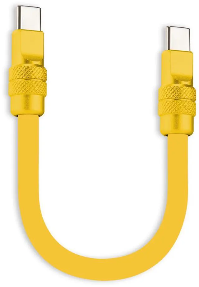 Main image of chubbycable Cute Chubby 240W Short USB-C Cable Power Bank Fast Charging Cable Silicone Charger Cord Compatible with iPhone 17-15 Series iPad, Yellow+Yellow, Type-C to Type-C, 20 inch