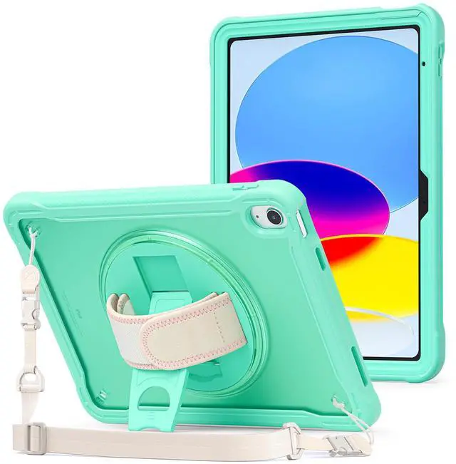Main image of ProCase for iPad 11th Generation A16 2025/iPad 10th Generation Case 10.9 Inch 2022, Heavy Duty Shockproof Rugged Cover with Hand Strap 360 Degree Rotatable Kickstand Protective for iPad 11/10 -Mint