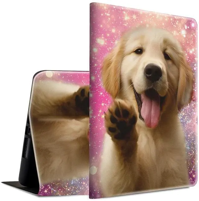 Main image of Case for All-New Kindle Fire HD 10 & 10 Plus Tablet 11th/13th Generation 2021/2023 Lightweight Smart Case Adjustable Stand Protective Cover with Auto Wake/Sleep - Golden Retriever Puppy Dog