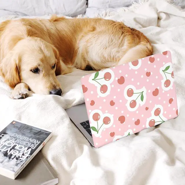 Alt view image 5 of 5 - Seorsok Compatible with MacBook Air 13 Inch Case2022 2021 2020 2019 2018 Release A1932 A2179 M1 A2337 Touch ID,Cute Plastic Hard Shell Case with Keyboard Cover,Pink Cherry