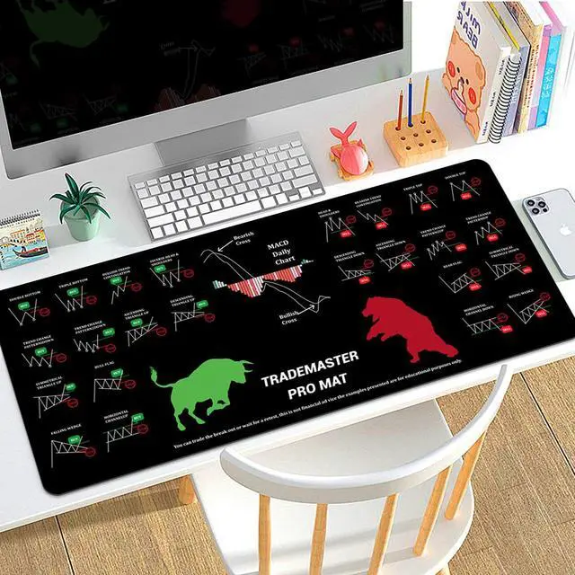 Alt view image 5 of 5 - Lucocia TradeMaster Pro Extra-Large Premium Desk Mat - 31.4in x 11.8in | Stock Trader Mouse Pad | Durable & Non-Slip | Ideal for Gift | Stock Trader (TS1085)