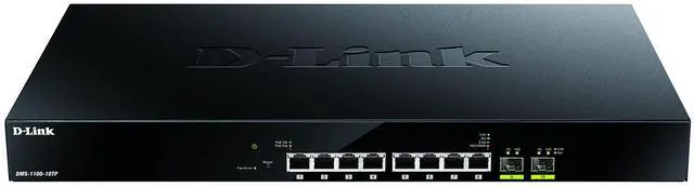 Main image of D-Link 8-Port Multi-Gigabit Ethernet Smart Managed PoE Switch with 2 10GbE SFP+ Ports - (DMS-1100-10TP)