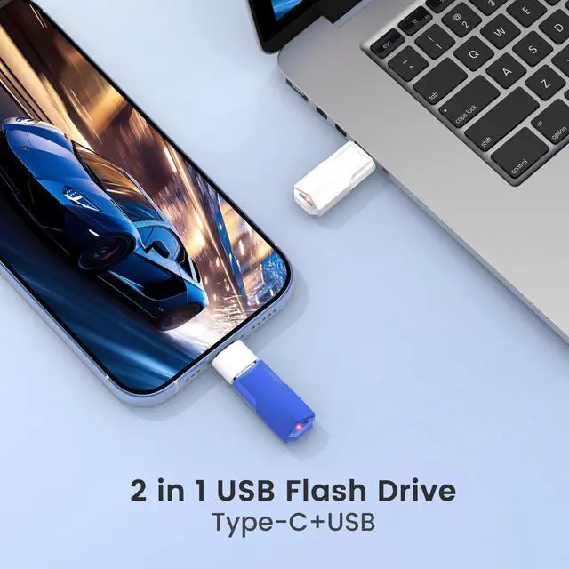 Alt view image 2 of 5 - 8GB Flash Drives 10 Pack Wooolken USB 2.0 Thumb Drives with 5 Pack USB C Adapters and Lanyards,Memory Sticks for Data Storage
