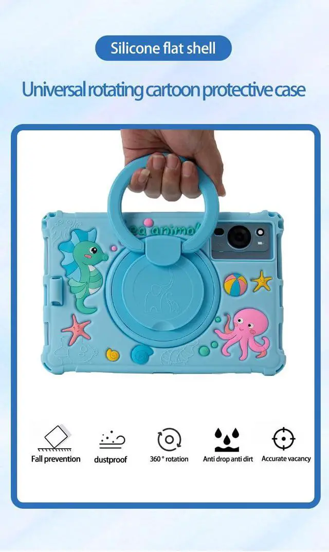 Alt view image 5 of 5 - Kwamaz 10.1 inch Android Tablet Case for Callsky 10.1 inch Cpad 10/ROWT A10/Onn 10.1/ApoloSign EM101A/BYYBUO 10.1'',Light Blue