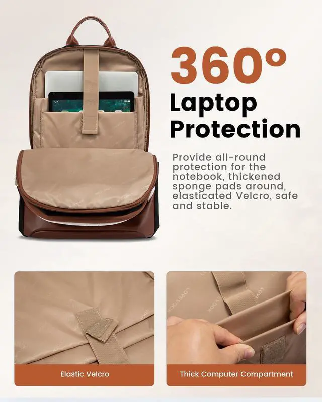 Alt view image 3 of 5 - LOVEVOOK Laptop Backpack for Women, 18 Inch Business Backpack Purse, Large Capacity Casual Daypack, 17.3 Inch Work Computer Backpack, Travel Backpack for College