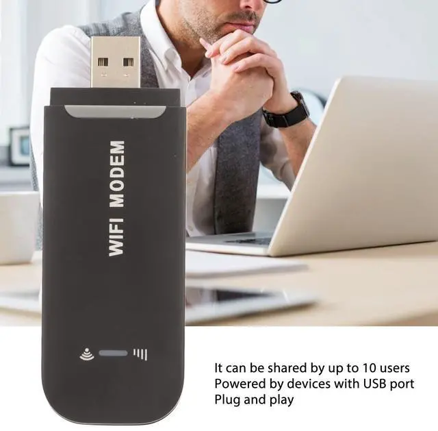 Alt view image 4 of 5 - 4G LTE USB Modem for Laptop PC, USB Router with SIM Card Slot, Portable Network Adapter for Window Desktop PC, Mobile Phones