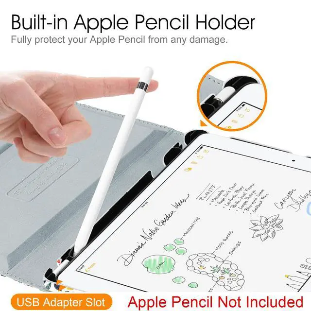 Alt view image 5 of 5 - Fintie Rotating Case for iPad 9th Generation (2021) / 8th Generation (2020) / 7th Gen (2019) 10.2 Inch - 360 Degree Rotating Stand Cover with Pencil Holder, Auto Wake Sleep, Green Spring