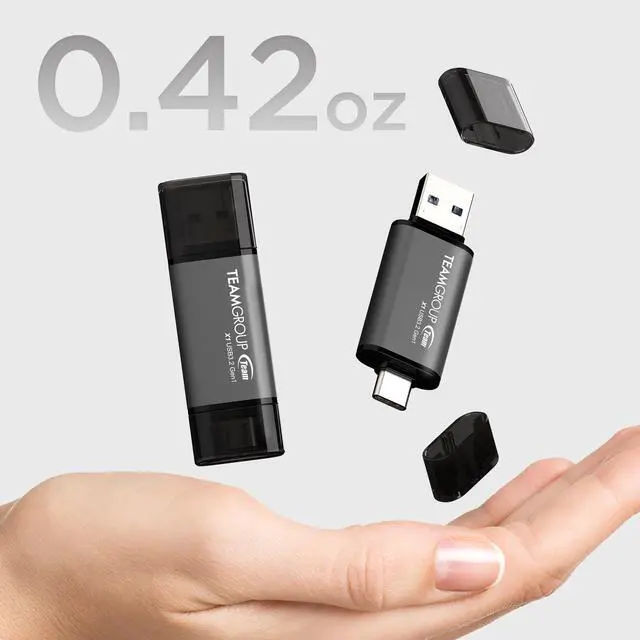 Alt view image 4 of 5 - TEAMGROUP X1 256GB 100MB/s USB 3.2 Gen 1 Type A & Type C (3.1/3.0) OTG Dual Interface USB Flash Drive Data Storage Memory Stick Compatible with Smartphone/Tablet/Laptop/PC/MacBook