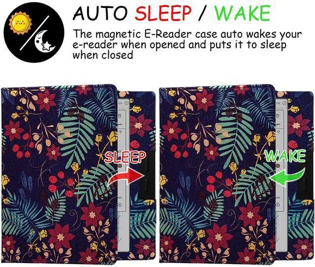 Alt view image 5 of 5 - GOVTVA Double Stand Case for 7'' Onyx Boox Go 7 / Boox Tablet Go Color 7 (Gen II/Gen I 2025/2024) /Boox Page Cover with Elastic Pen Holder/Auto Sleep&Wake/Double Hand Strap (Flower Clusters)