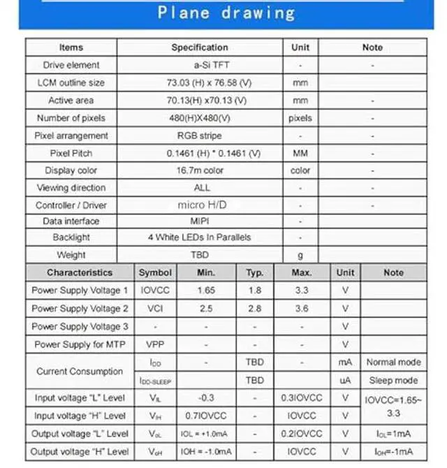 Alt view image 2 of 5 - TekGroAml 2.8 inch Dual TFT IPS Round Circular LCD Display 480x480,with H/D Control Board