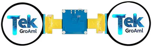 Alt view image 4 of 5 - TekGroAml 2.8 inch Dual TFT IPS Round Circular LCD Display 480x480,with H/D Control Board
