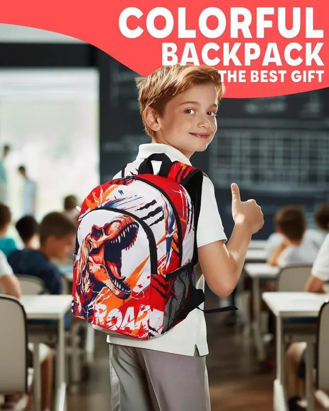 Alt view image 2 of 5 - VIVIDSATCH Dinosaur Backpack, Dinosaur Cartoon Backpack for Men Women