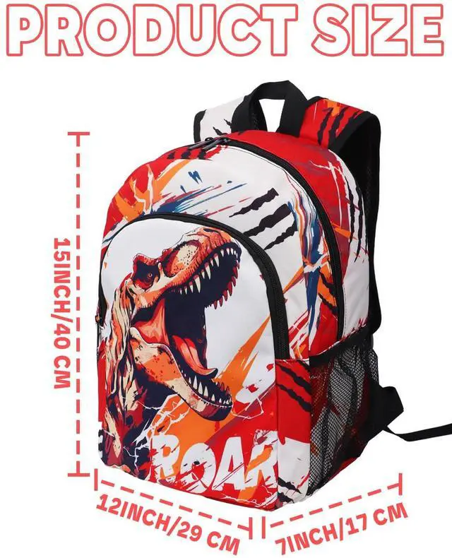 Alt view image 3 of 5 - VIVIDSATCH Dinosaur Backpack, Dinosaur Cartoon Backpack for Men Women