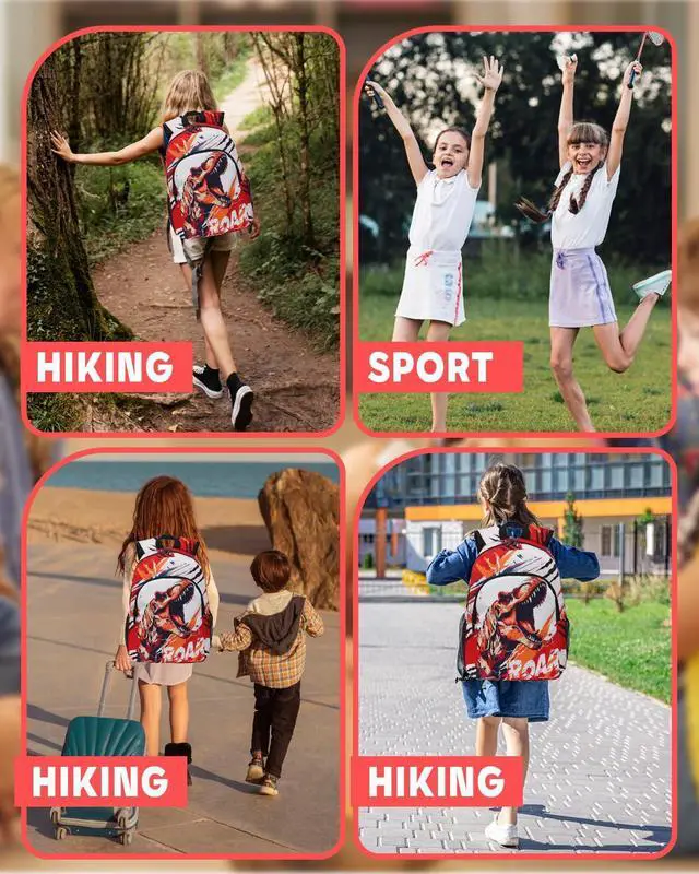 Alt view image 5 of 5 - VIVIDSATCH Dinosaur Backpack, Dinosaur Cartoon Backpack for Men Women